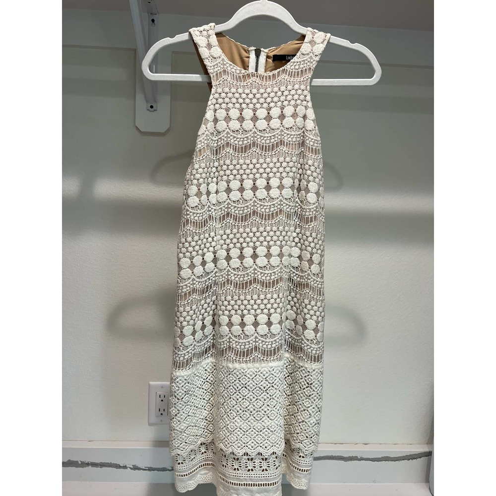 Ladakh Women's Off‎ White Lace Dress BodyCon Size Small